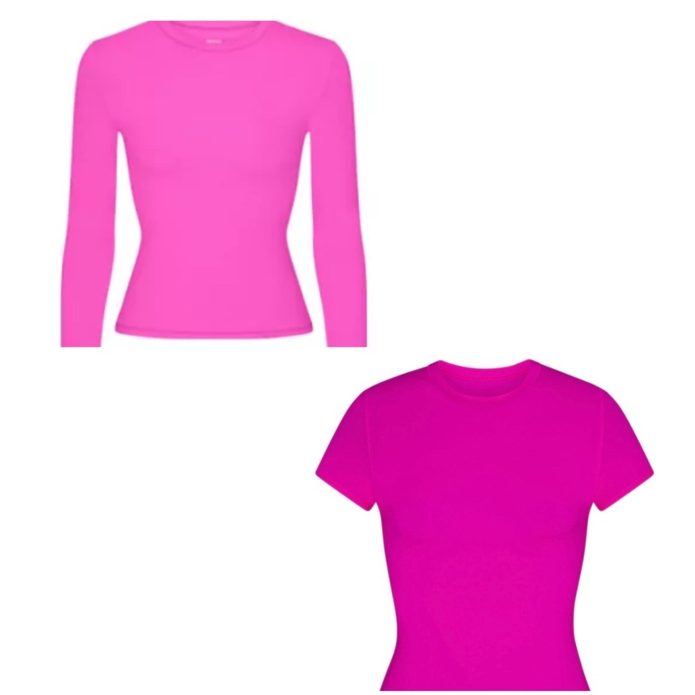BUNDLE of SKIMS Fits Everybody tee tops crop long sleeve l/s 4X EUC